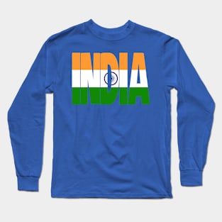 India flag stencil Long Sleeve T-Shirt